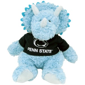 plush stuffed triceratops cuddle buddy with Penn State t-shirt